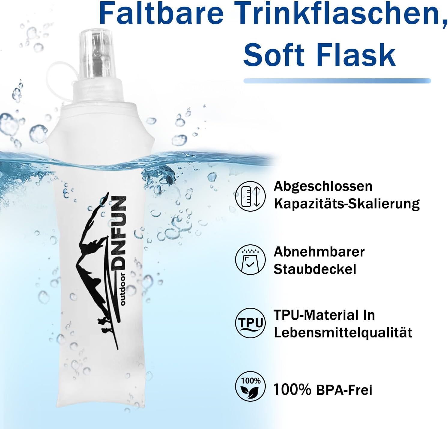 Thumbnail 4 de DNFUN Laufweste mit verstellbaren Gurten und 1,5‑L-Trinkflasche für Running & Outdoor-Sport
