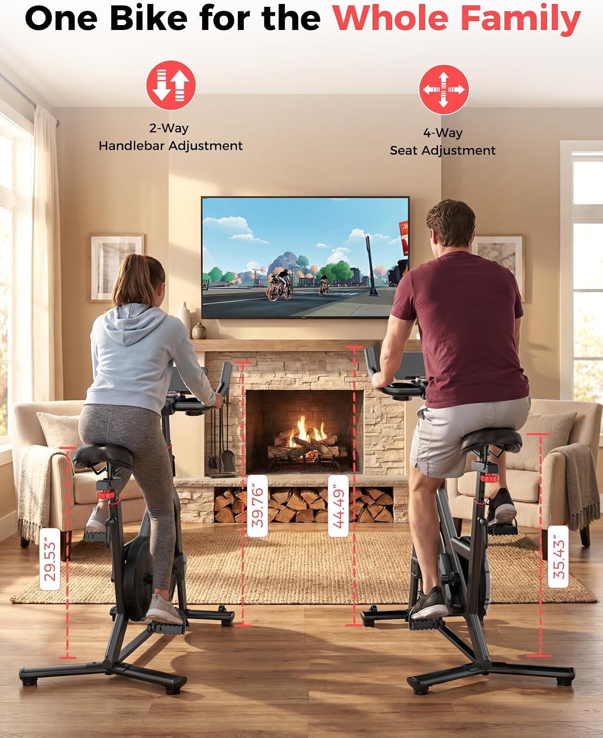 Detalle 2 de DeerRun S1pro DR-QY-S1-Black Indoor Exercise Bike, Magnetic Resistance