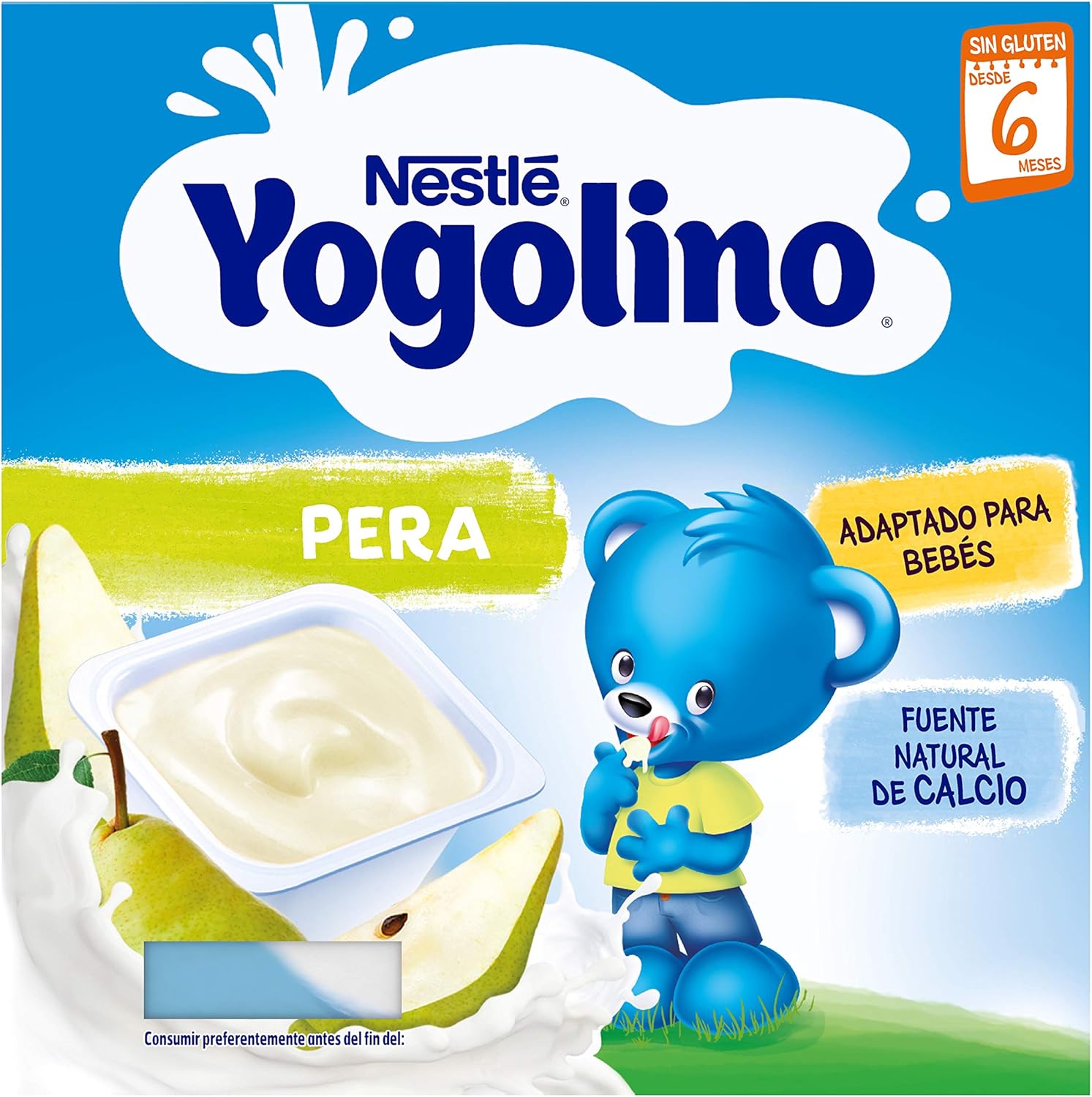 Detalle 2 de Yogolino Nestlé Pera 🍼 Pack 6 (4x100g) A partir de 6 meses