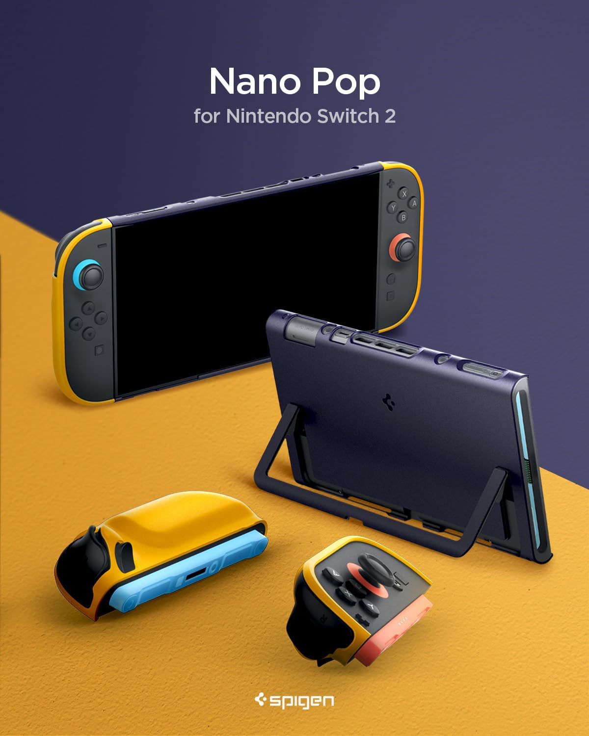 Thumbnail 1 de Spigen Nano Pop coque compatible Nintendo Switch 2 (2025) avec support intégré – Bleuet Marine