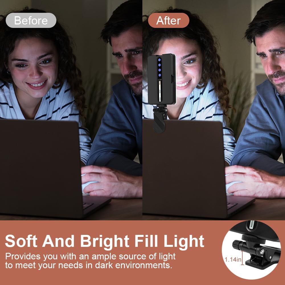 Detalle de LOPHE 90 LED Videolicht – Selfie-Licht mit Clip, 3 Modi und einstellbarer Farbtemperatur