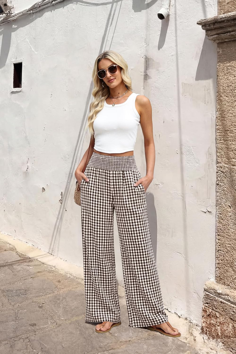 Thumbnail 4 de Sampeel Wide-Leg Pants for Women, High Waist with Pockets