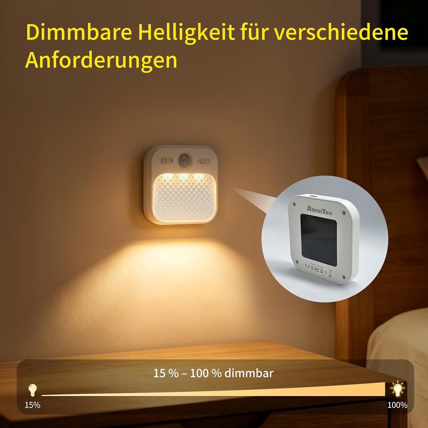 Thumbnail 4 de AmmToo Nachtlicht Bewegungsmelder, 2er-Set 🔆