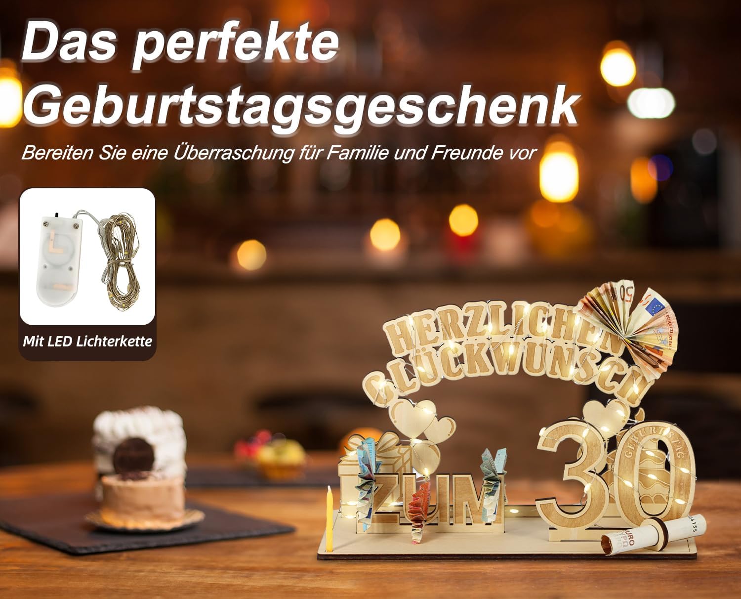 Thumbnail 3 de Giftota Original 30 Geldgeschenk mit LED