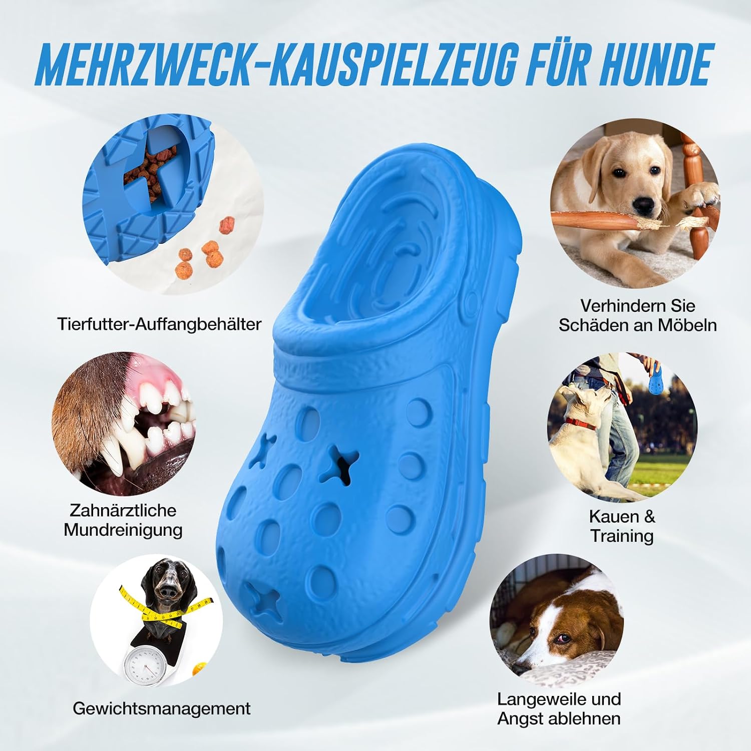 Detalle de RUXAN Hundespielzeug – Unzerstörbares Kauspielzeug für Große Rassen & Welpen (Interaktives 3-in-1 Snack-Verteiler)