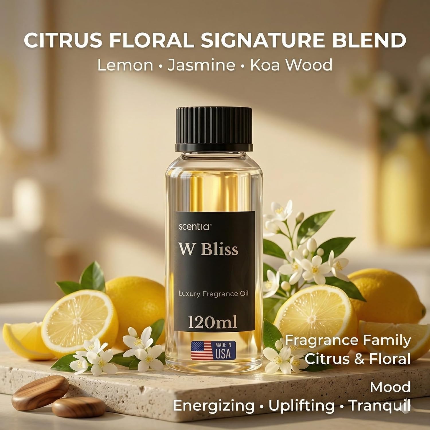 Detalle 2 de Scentia W Bliss Diffuser Oil Refill (W Magic) – Hotel-Inspired Bergamot, Lemongrass & Jasmine, 120 mL