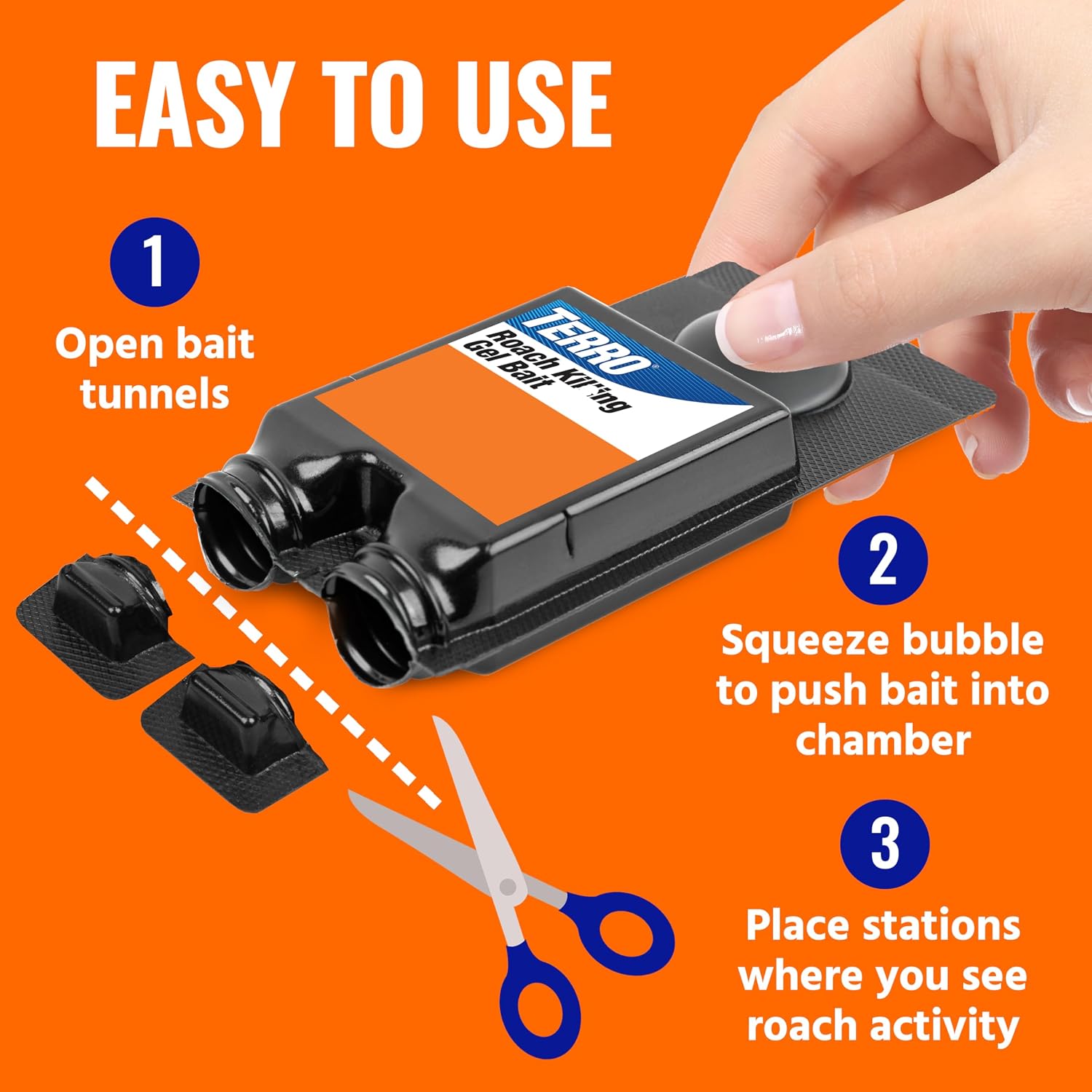 Detalle 2 de TERRO Roach Killer Gel Bait Stations — 12-Pack Ready-to-Use Cockroach Bait