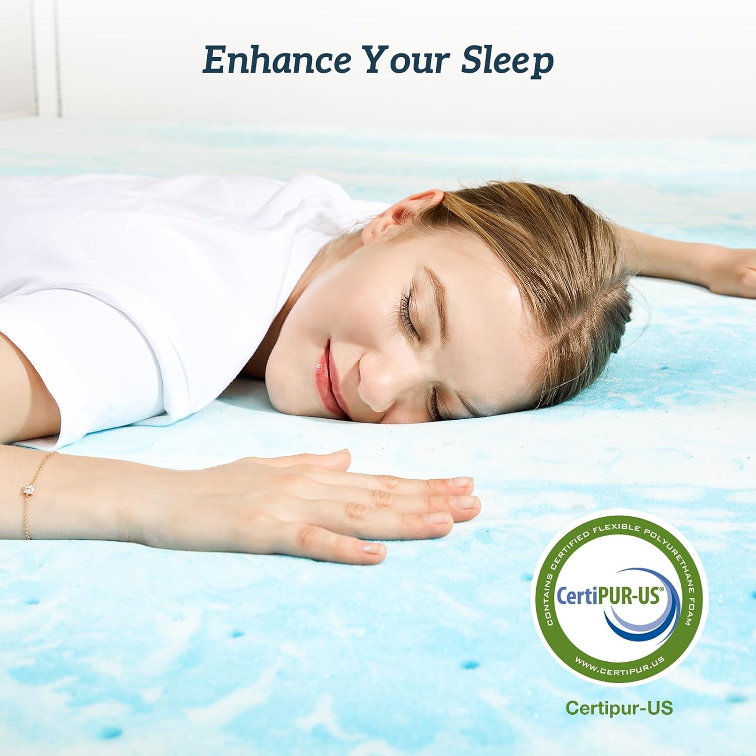 Thumbnail 6 de Sweetcrispy 3 Inch Memory Foam Gel Infused Mattress Topper, Full Size