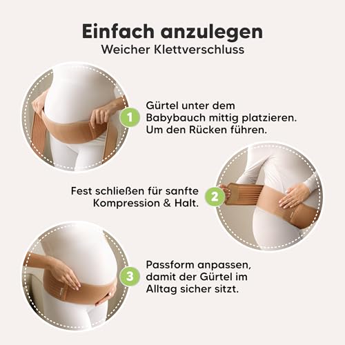 Detalle de KeaBabies Schwangerschaft Bauchband Classic Ivory, M/L – 360° Unterstützung