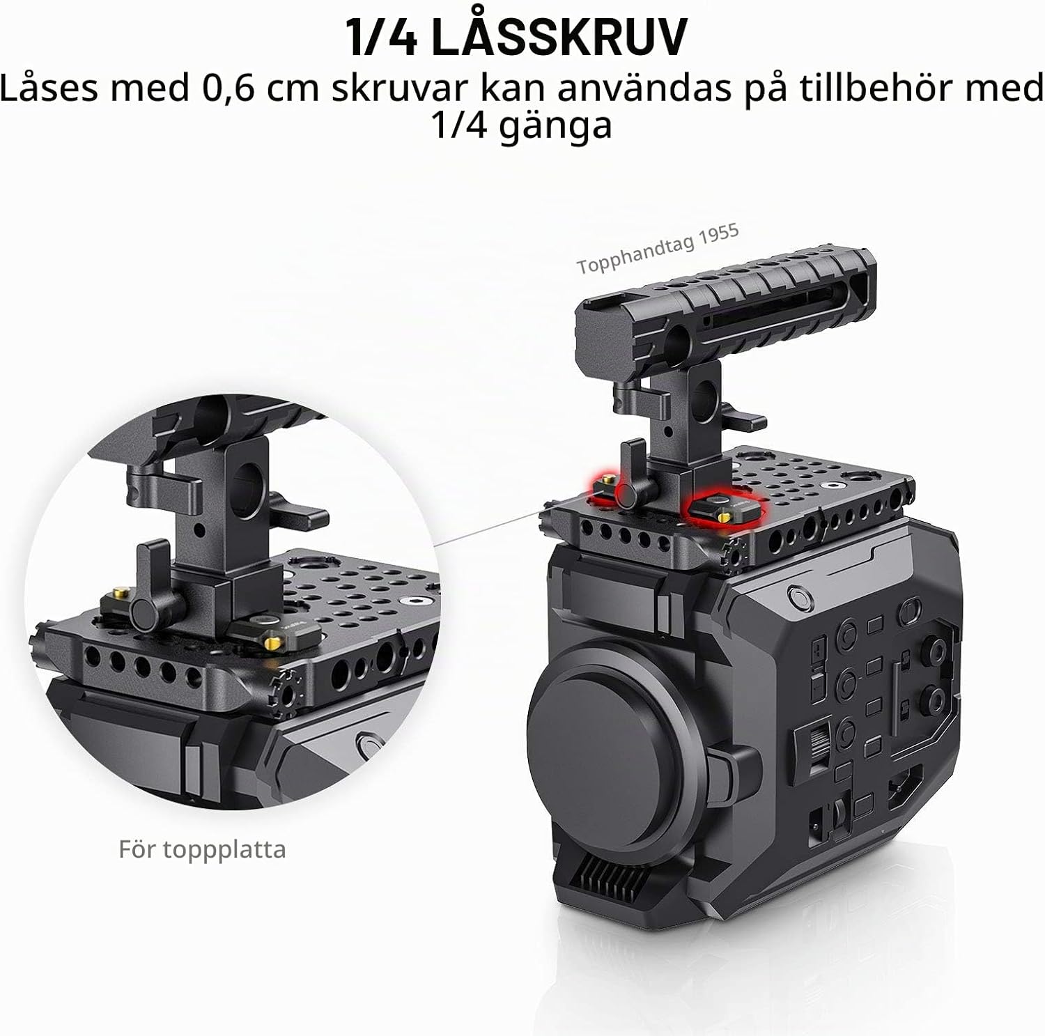 Detalle 2 de SMALLRIG BUN2484B lågprofil NATO-skena 90 mm med säkerhetsstopp