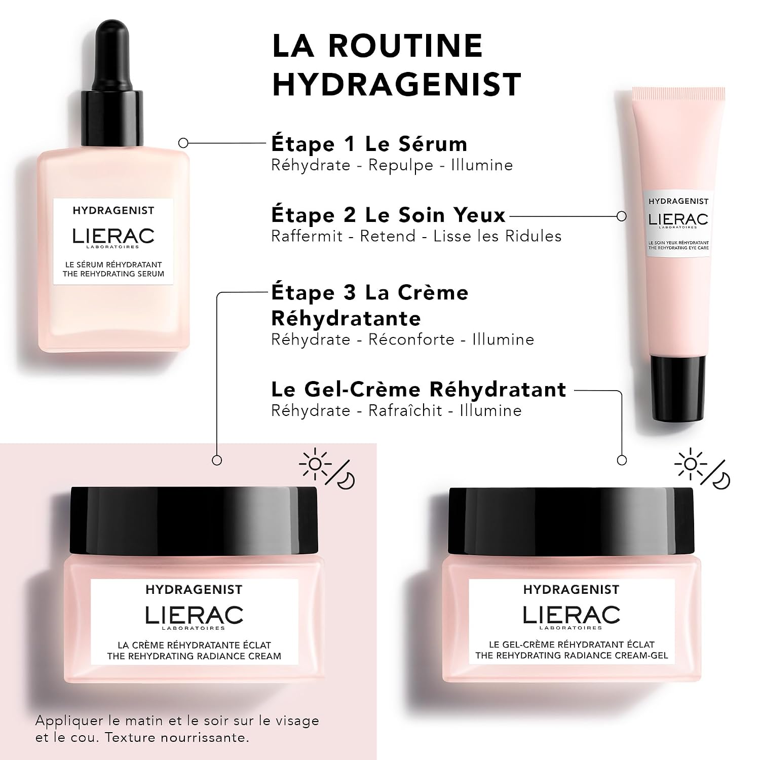 Detalle de Lierac Hydragenist Rehydrierende Creme (50 ml) – intensive Feuchtigkeit für normale bis trockene Haut