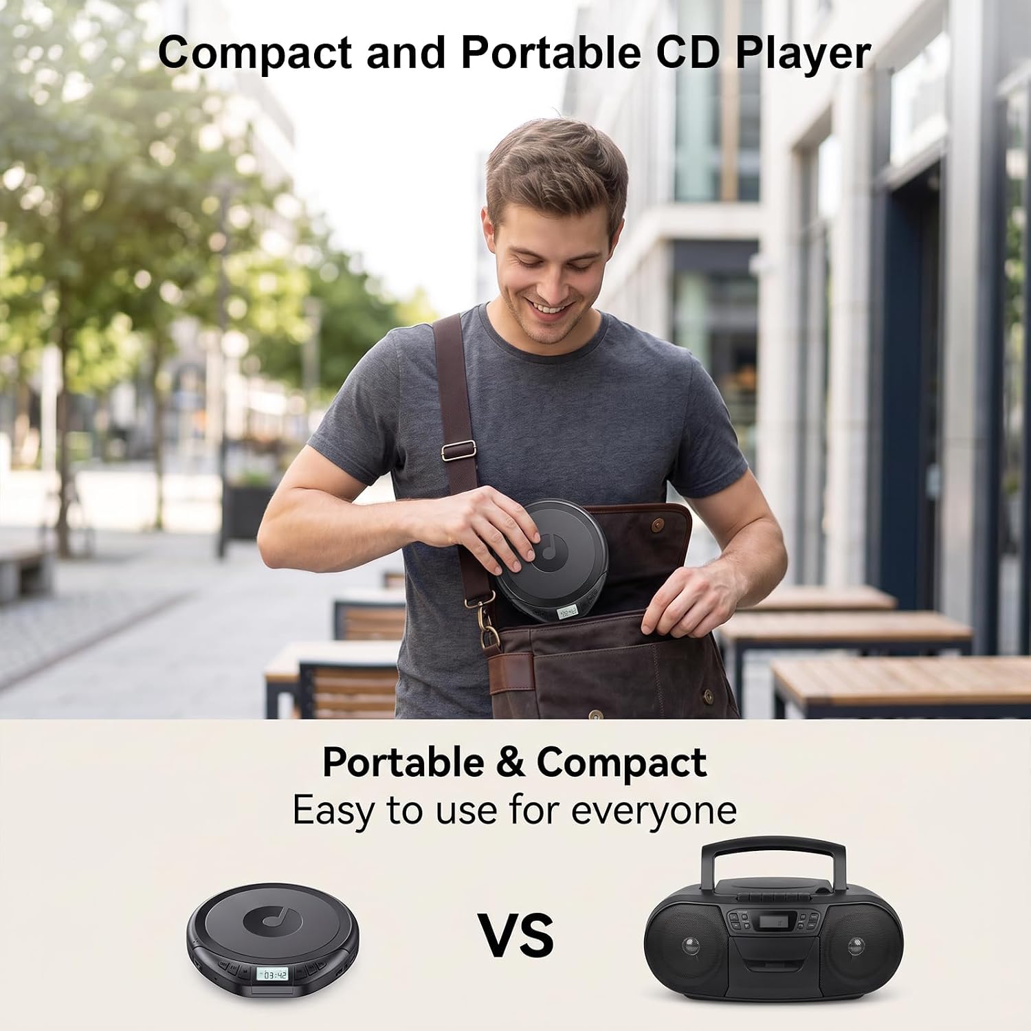 Thumbnail 6 de Gueray H-01 Portable CD Player with LCD, Anti-Skip and Programmable Playback
