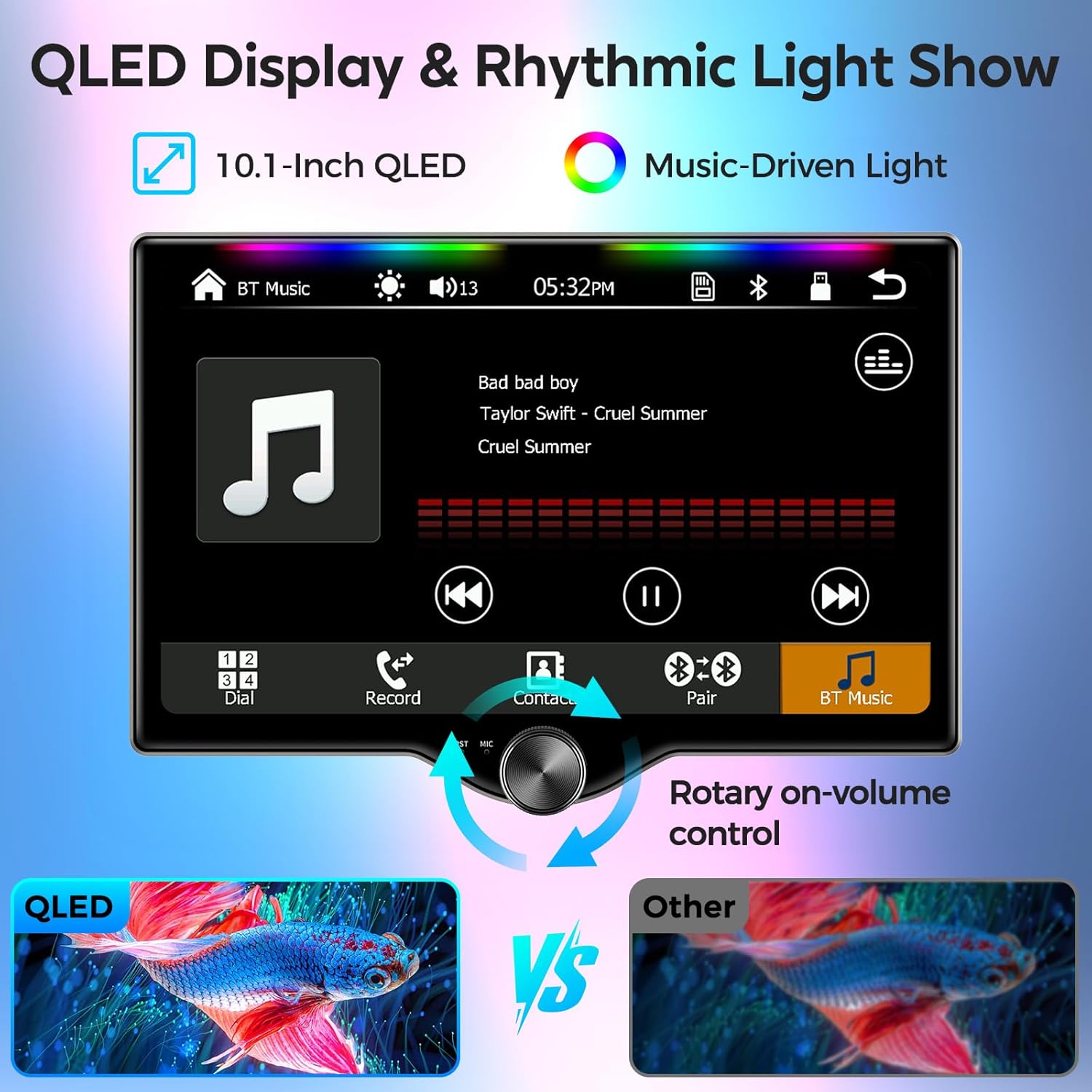 Thumbnail 3 de Kissound 10.1" QLED Double Din Car Stereo with Wireless CarPlay & Android Auto, Bluetooth, DSP, Backup Camera