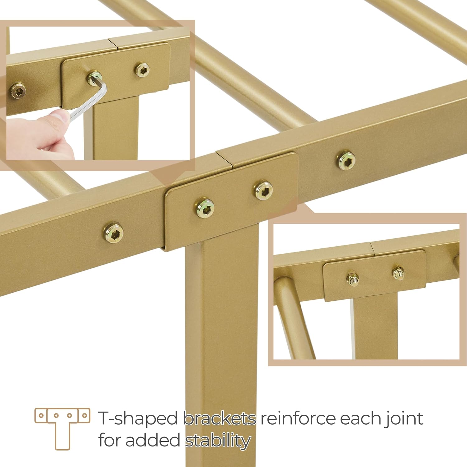 Detalle 1 de Yaheetech Metal Platform Bed Frame, Twin