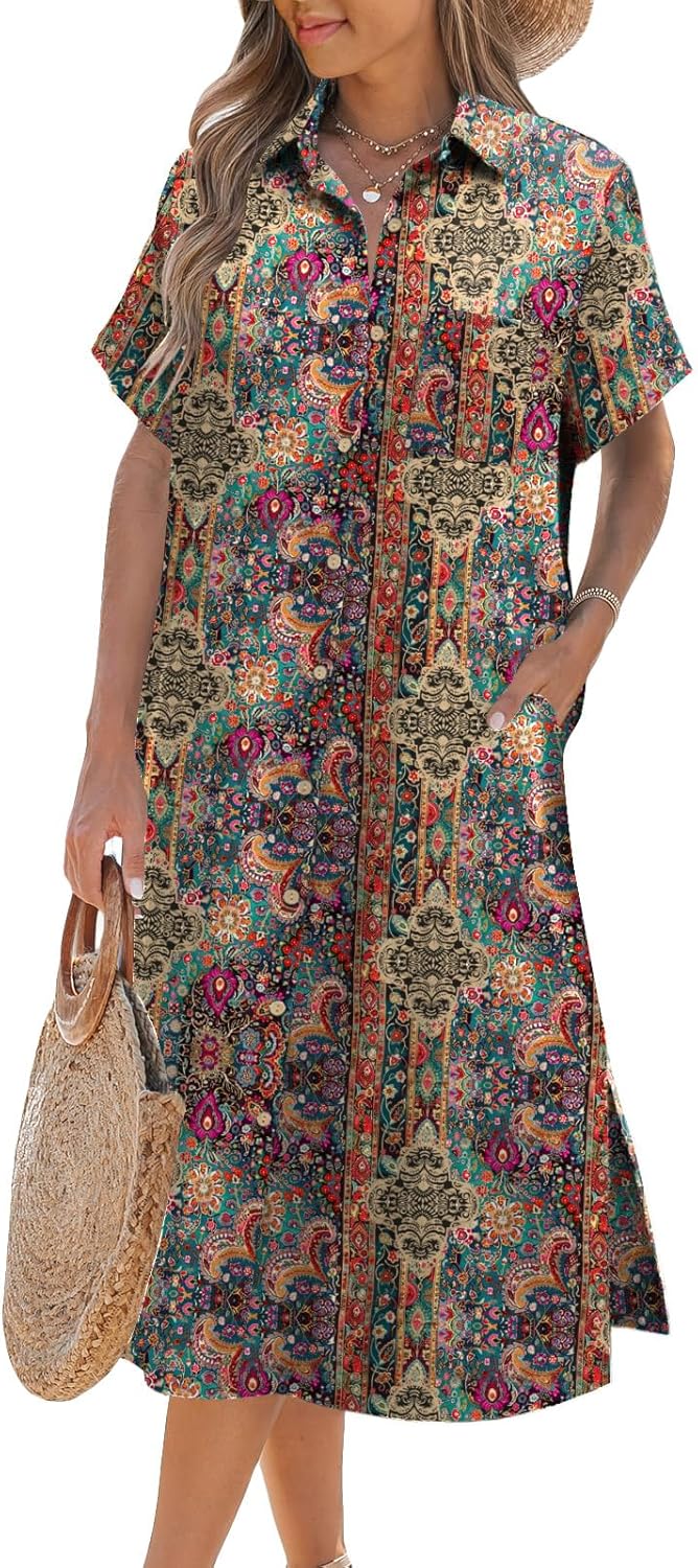 Thumbnail 4 de Zeagoo Women’s Summer Button-Down Shirt Dress Cover-Up (with Pockets)