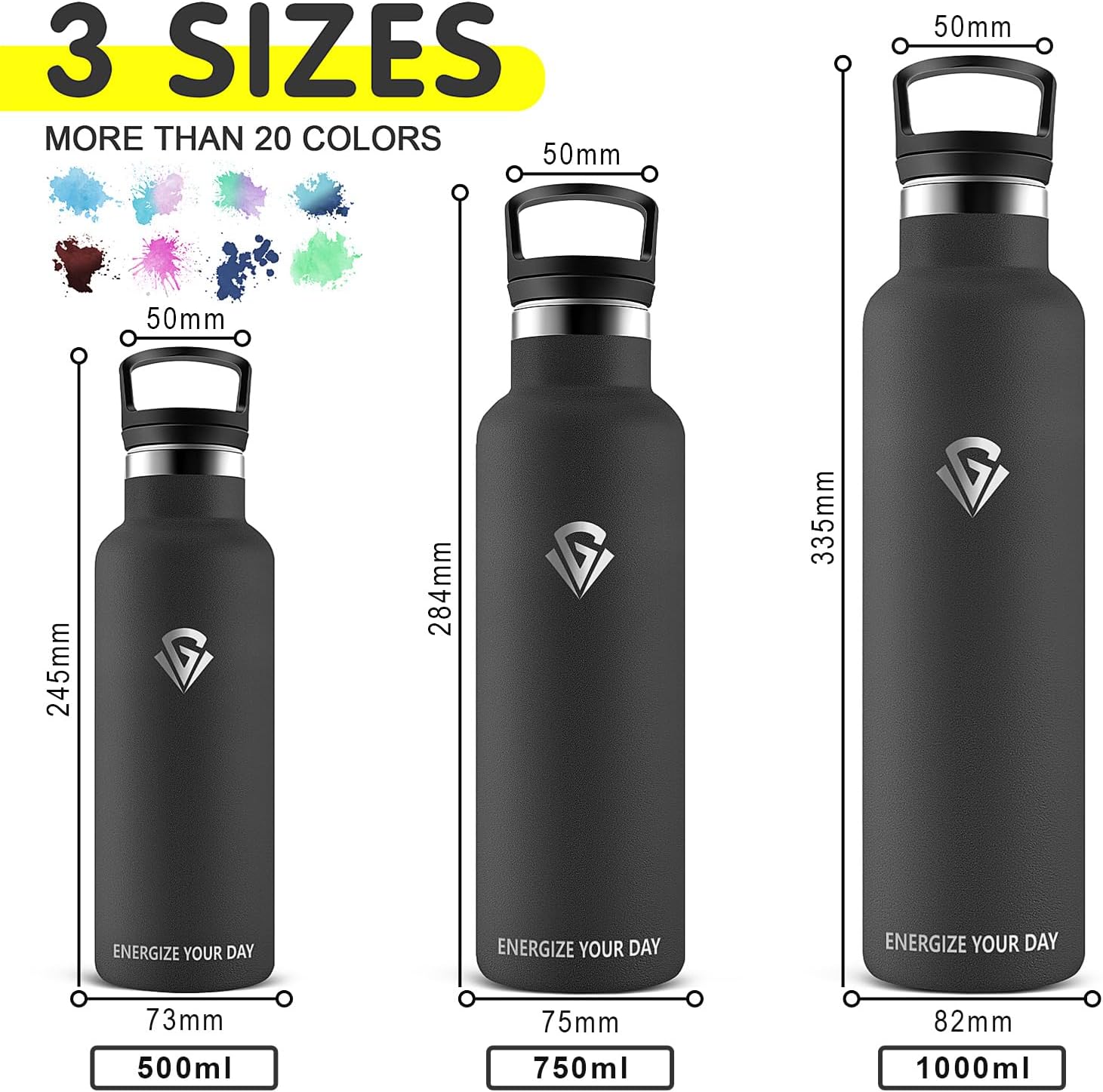 Thumbnail 3 de Grsta borraccia termica da 1 litro in acciaio inox con cannuccia e doppi tappi anti-perdita