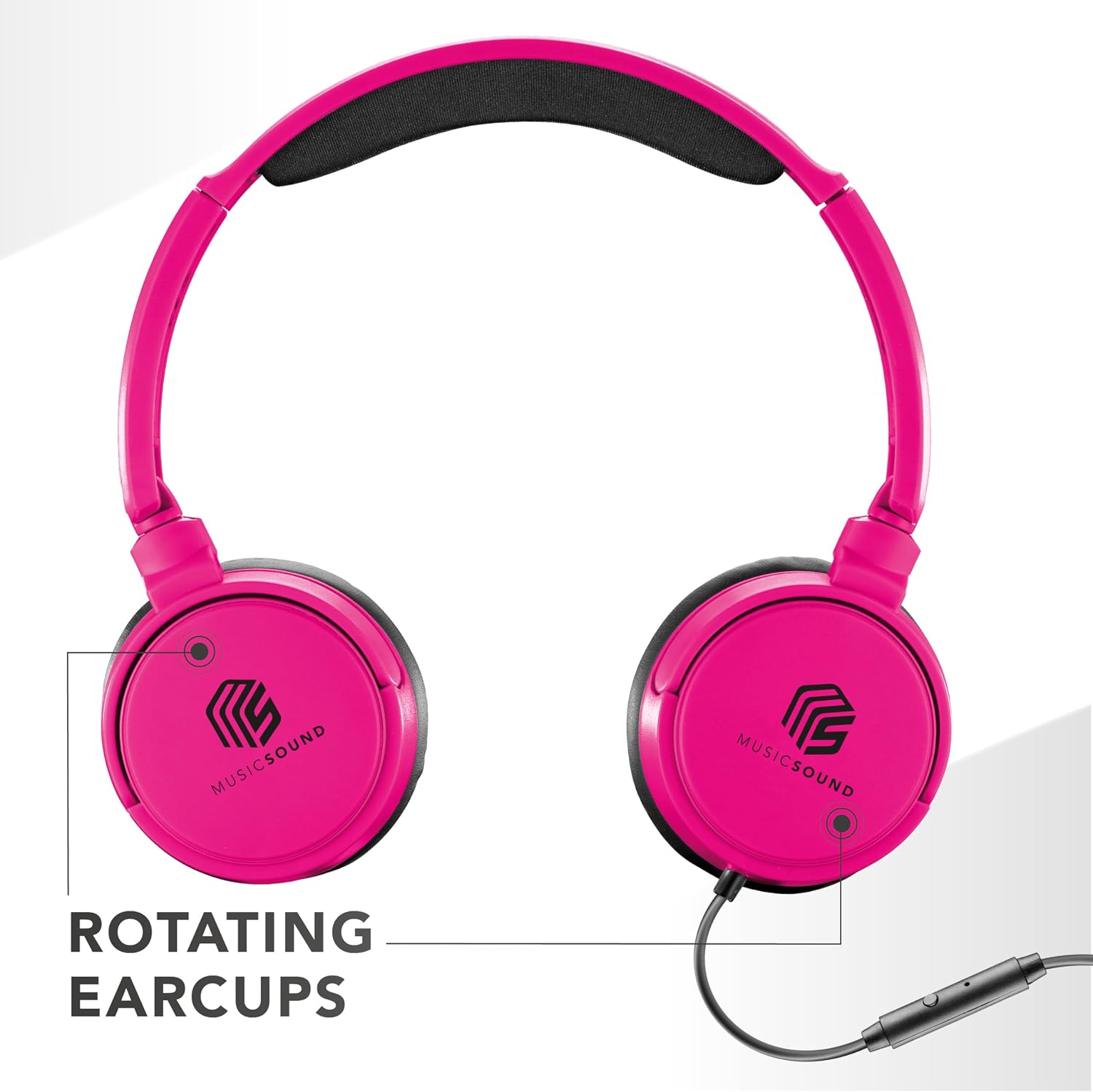 Thumbnail 1 de Music Sound Headband Basic: cuffie on-ear pieghevoli con microfono e jack 3.5 mm, rosa