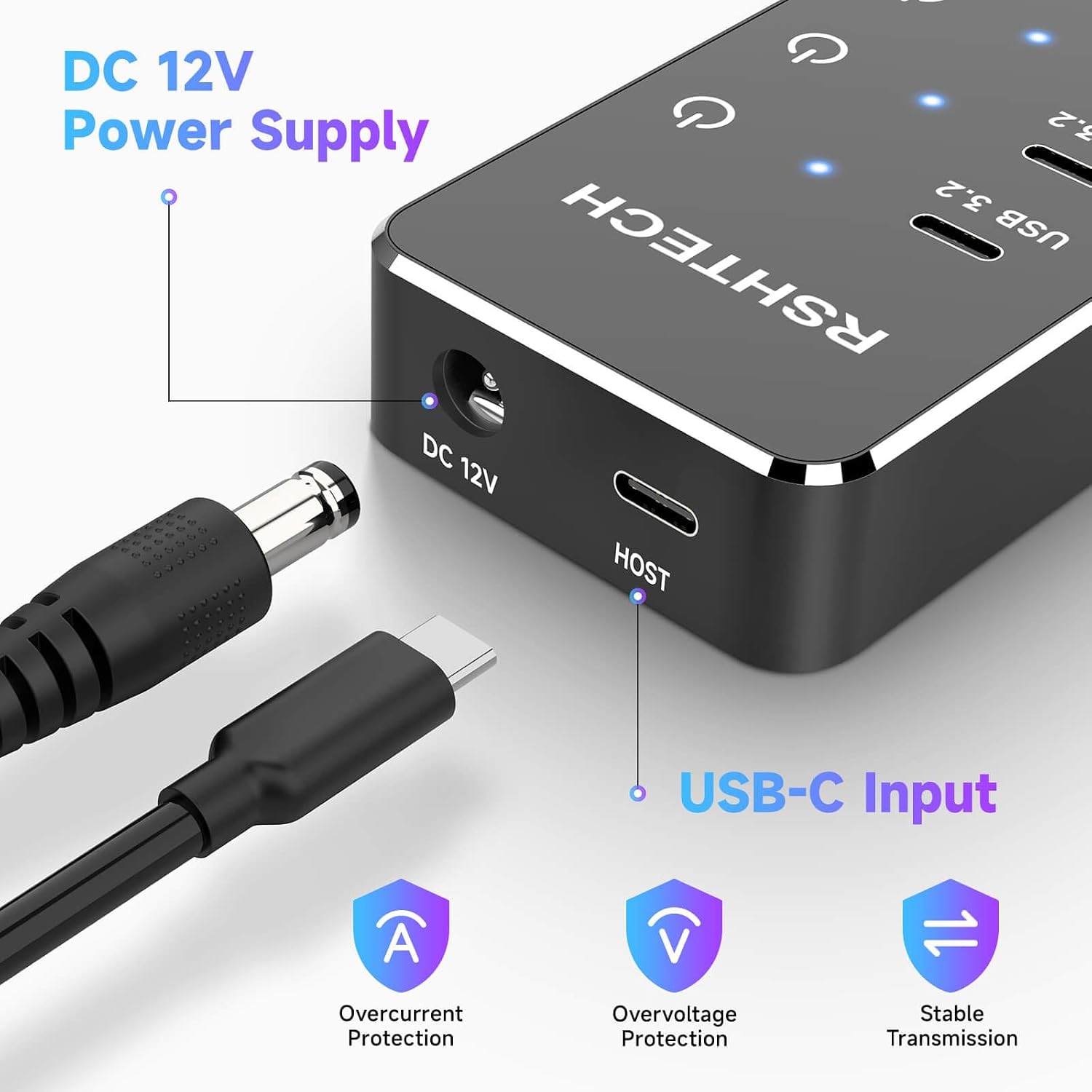 Thumbnail 4 de RSHTECH Powered USB-C Hub 3.2 10-Port USB-C