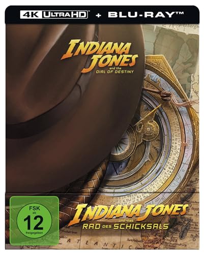 Detalle de Indiana Jones und das Rad des Schicksals UHD BD (Lim. Steelbook) – 4K Ultra HD Blu-ray + Blu-ray, Disney