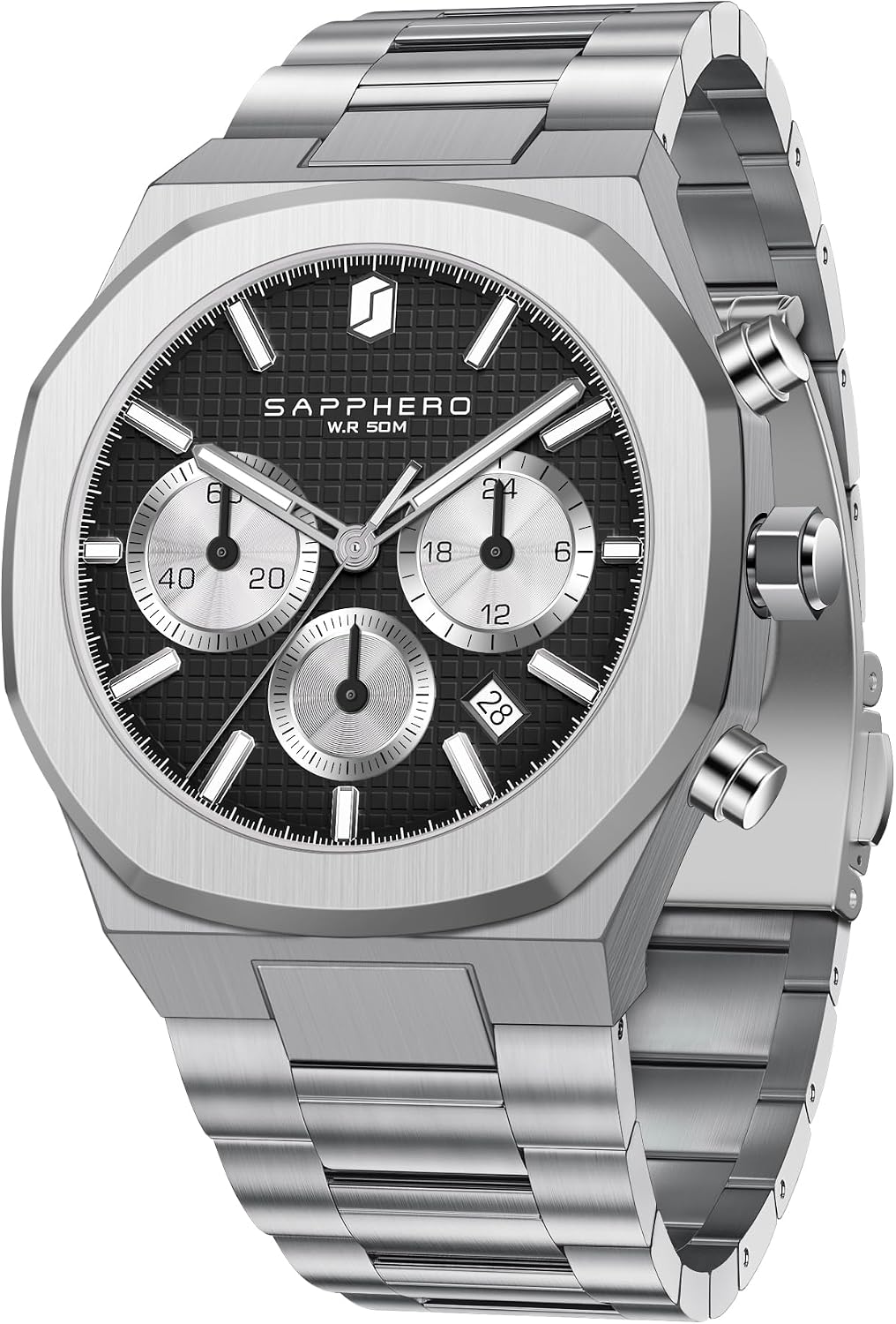 Detalle de SAPPHERO Orologio da uomo 50M impermeabile