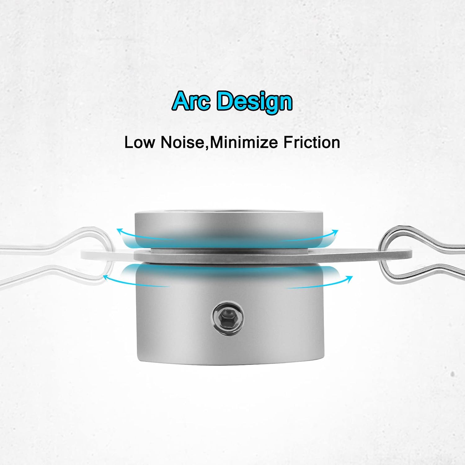 Detalle de Anovo ring-p Flagpole Rings, 360° Rotating, Matte Silver, 1.02–1.25-Inch Poles