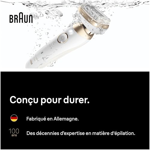 Thumbnail 6 de Braun Silk-épil 9 9-041 — Epilateur électrique femme, 3D, blanc et or