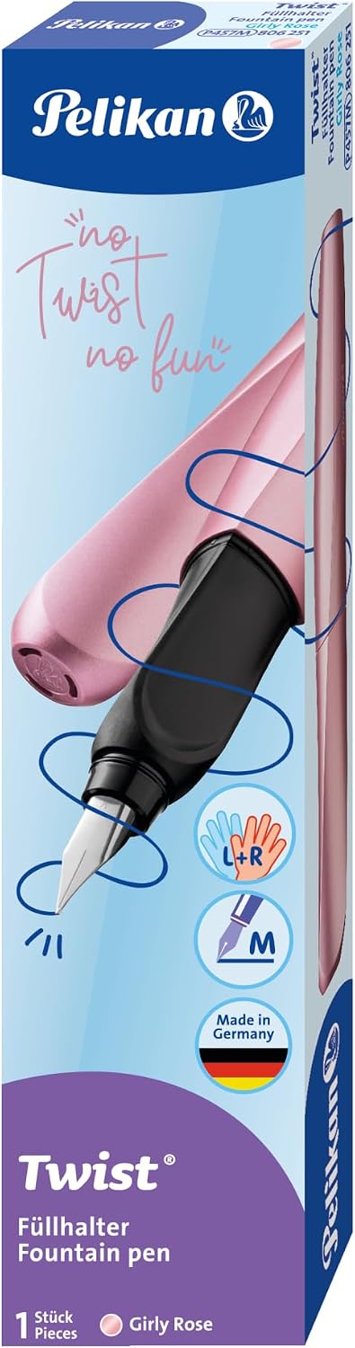 Thumbnail 6 de Pelikan Twist Füllhalter Edelstahl-Feder M – Girly Rose, inkl. Tintenpatrone