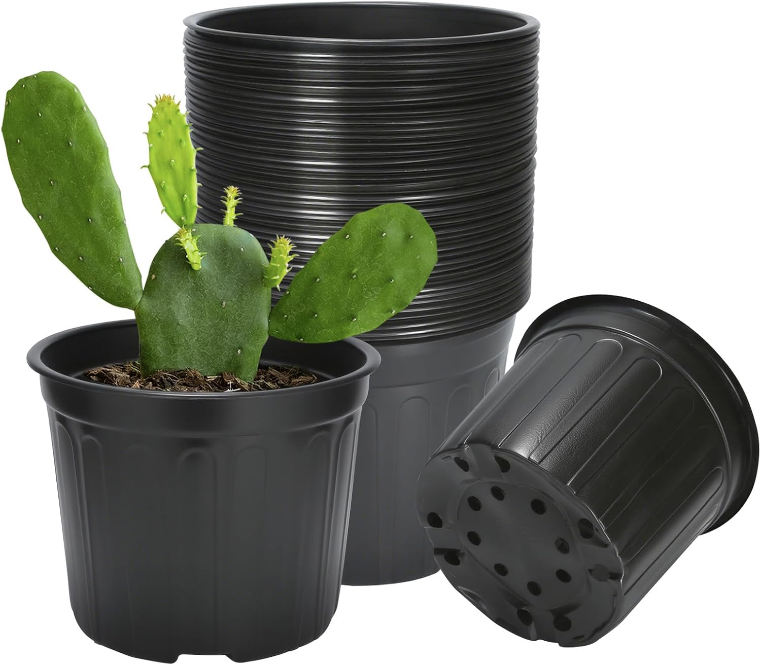 Detalle de SLMKHHU 3-Gallon Nursery Pots, 40-Pack, 10.4-Inch with Drainage Holes