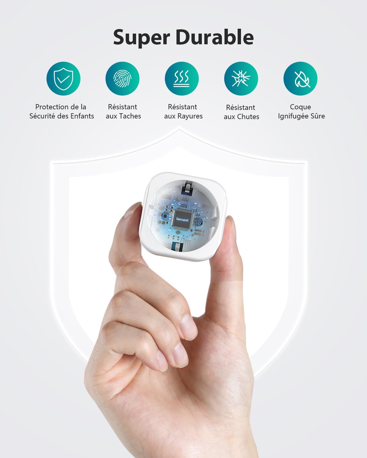 Thumbnail 6 de LENCENT Adaptateur voyage Type G Compact 2-pack