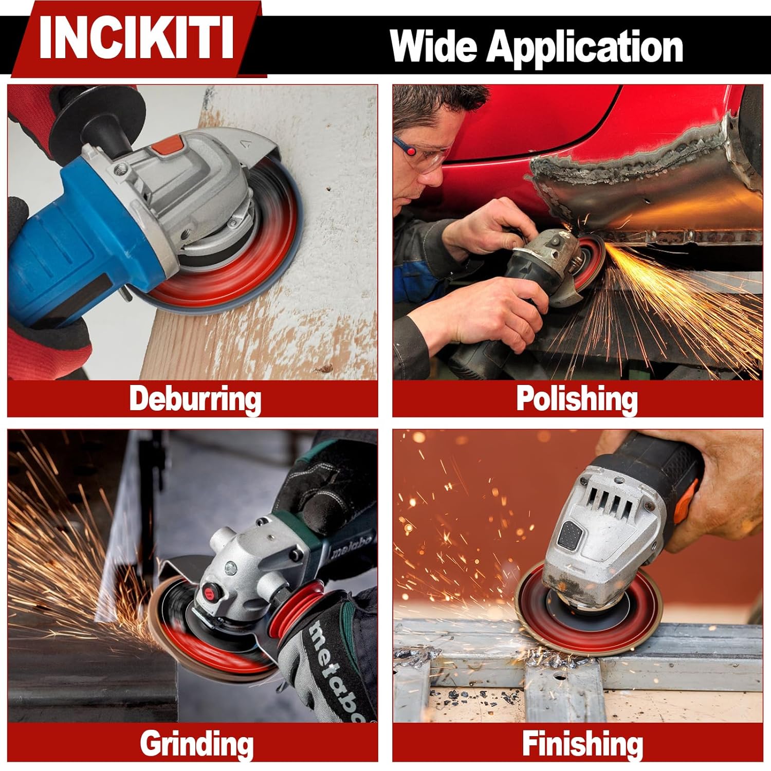 Thumbnail 6 de INCIKITI 115mm Type 29 flap discs for angle grinders (20 pack, mixed grits)