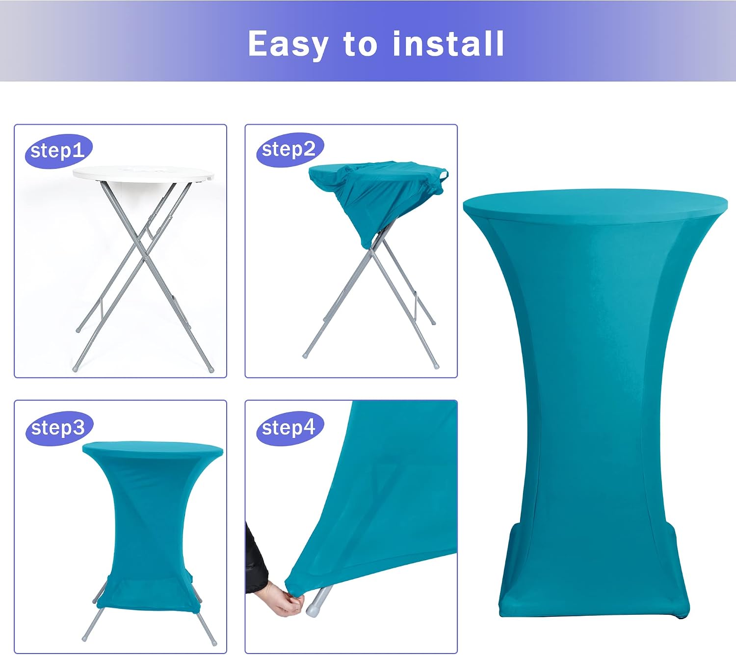Thumbnail 5 de HolidayIdeas Cocktail Table Covers 2 Pack