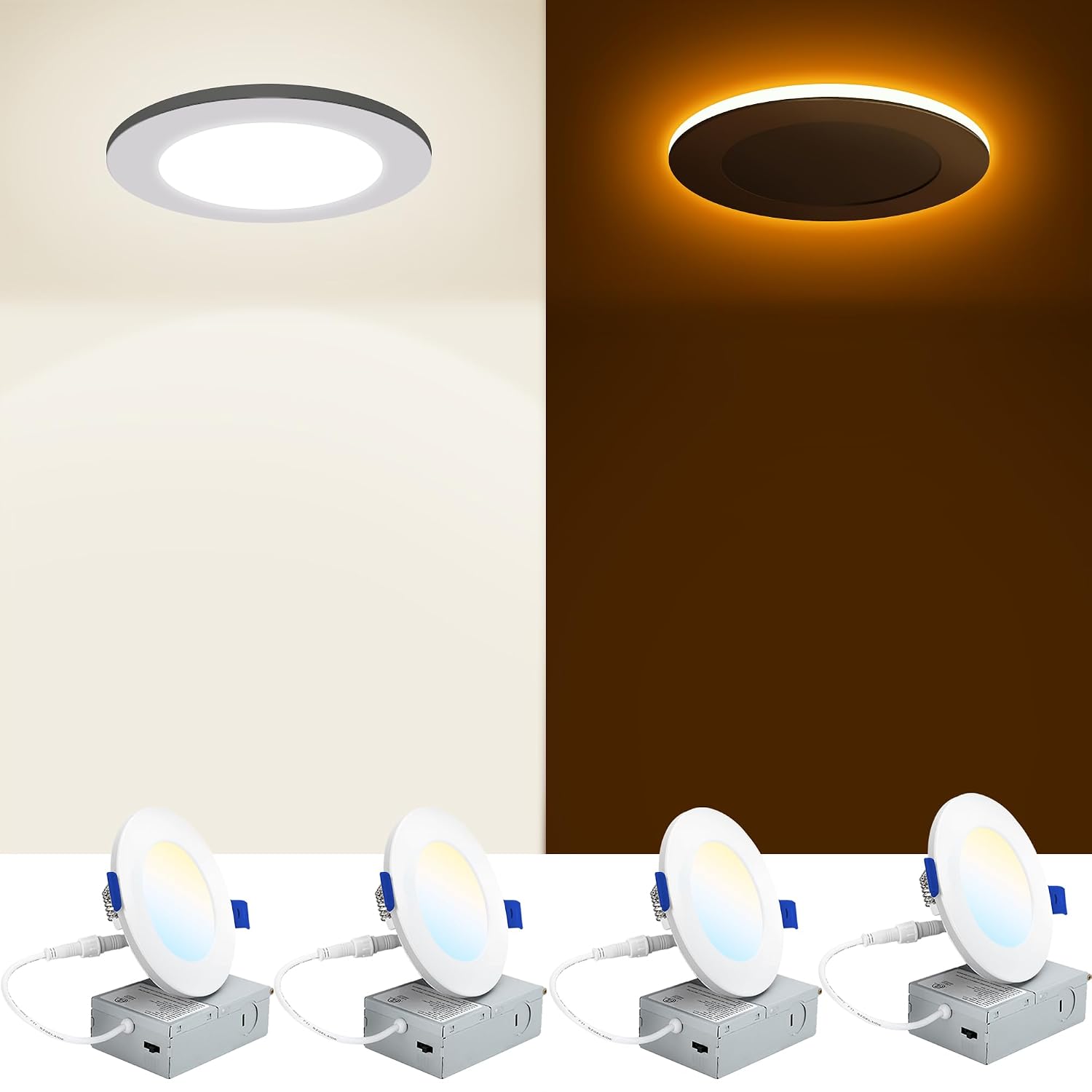 Detalle de INCARLED INCAR-4IN-9W-4PACK 4-Inch LED Recessed Lights with Night Light