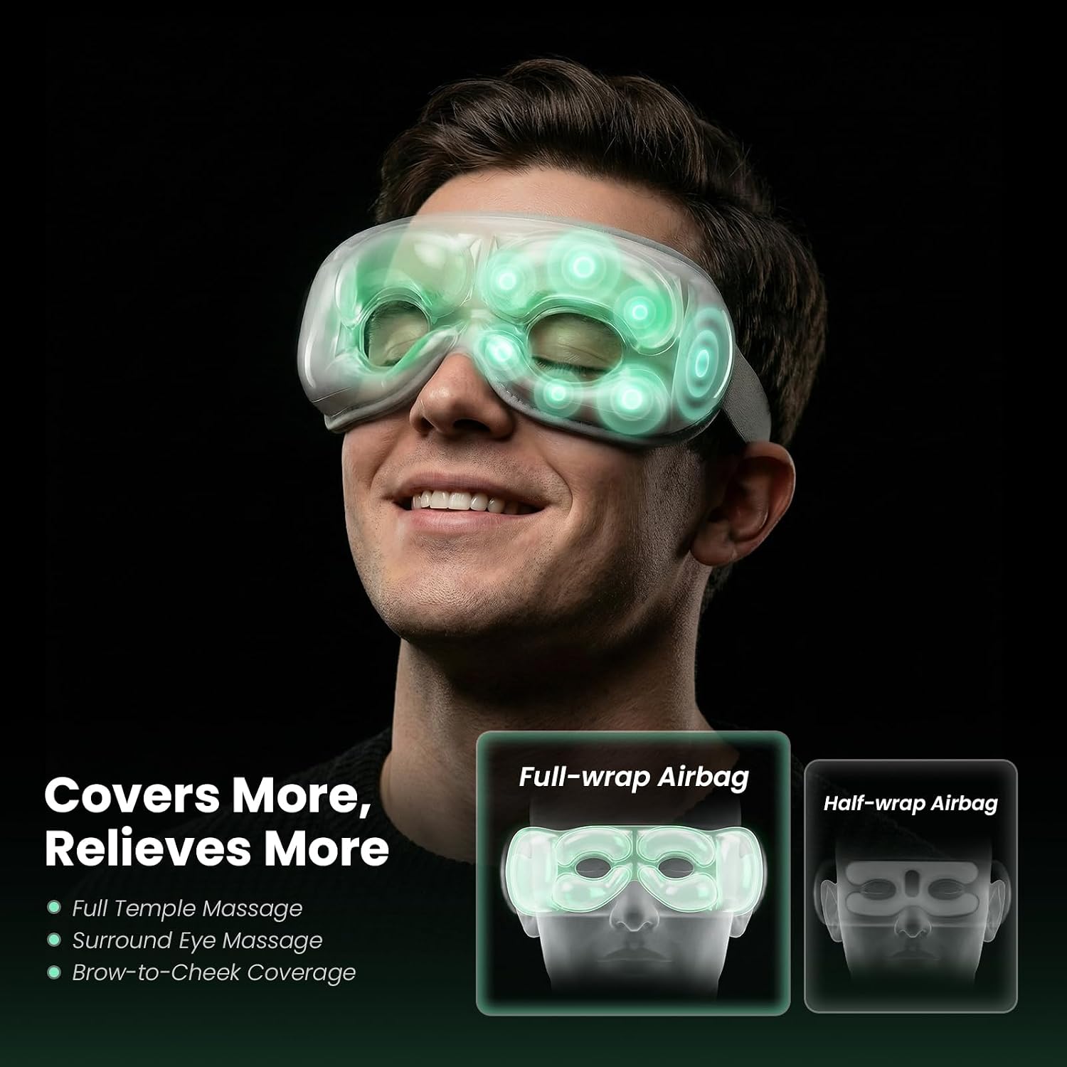 Detalle 2 de Bob and Brad EyeOasis 3 Heated Massage Eye Mask with Heat & Cooling Gel Mask and Music