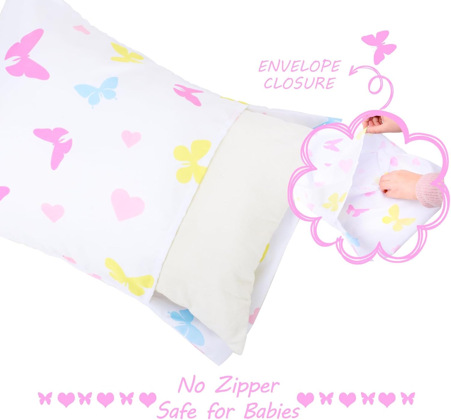 Detalle de JISEN Toddler Pillowcases for Boys – Aircraft Design, 2 Pack (33x46cm / 30x40cm / 35x48cm) in Blue & White