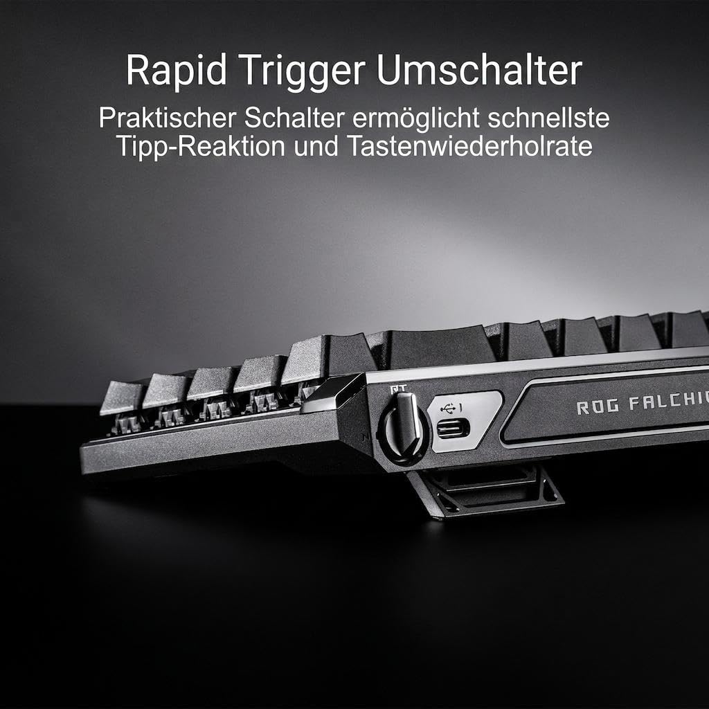 Detalle de ASUS ROG Falchion Ace HFX analoge Gaming-Tastatur (DE QWERTZ, 65%, ROG HFX Magnetic, Touch-Panel, 2× USB‑C)