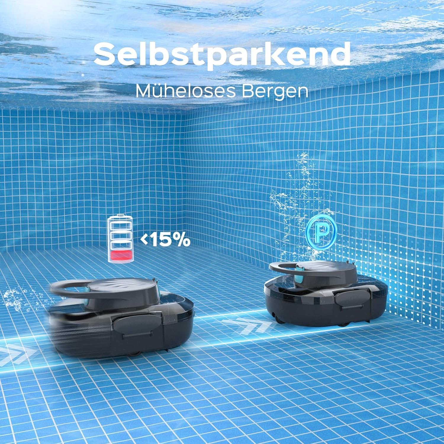Thumbnail 6 de BRINBO S1PRO 2026 Upgrade Poolroboter – kabellose Reinigung für Oberflächen bis 100 m²