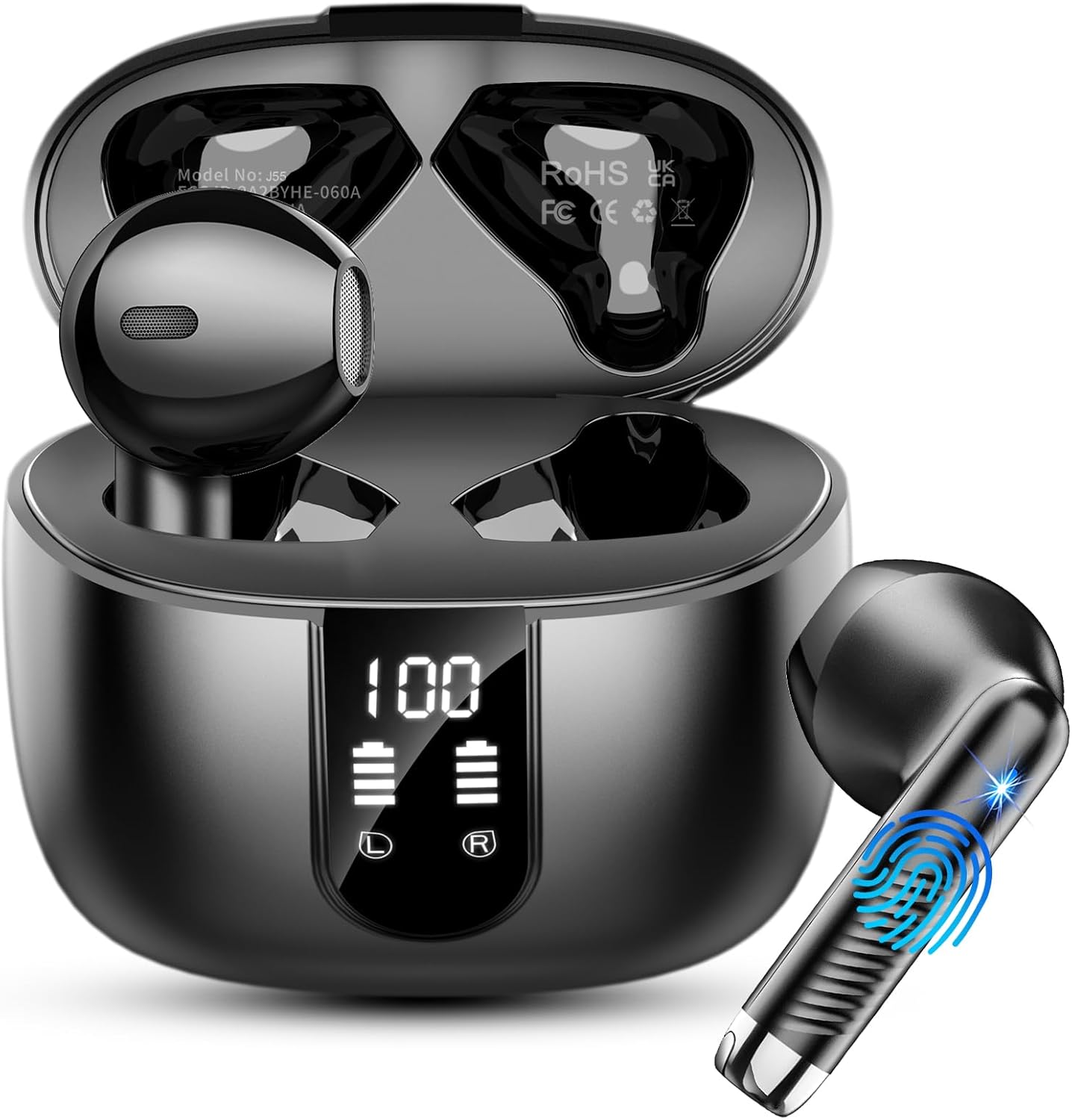 Detalle de Drsaec Wireless Earbuds (Bluetooth 5.4) with 4 ENC mic, 56H battery & IP7 waterproof