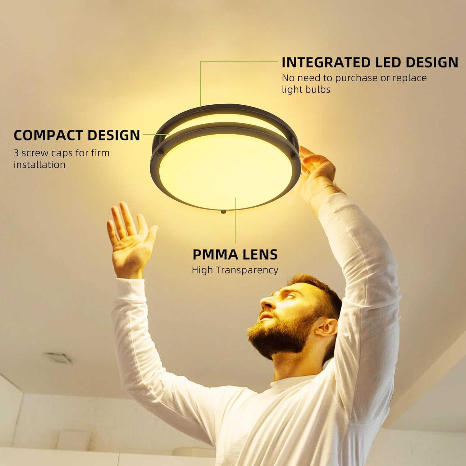 Thumbnail 6 de Saturn 13-inch Flush Mount LED Ceiling Light