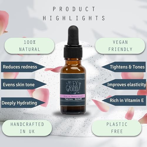 Detalle de The Ilex Wood Rose & Frankincense Facial Serum – Natural Face Oil, 20ml