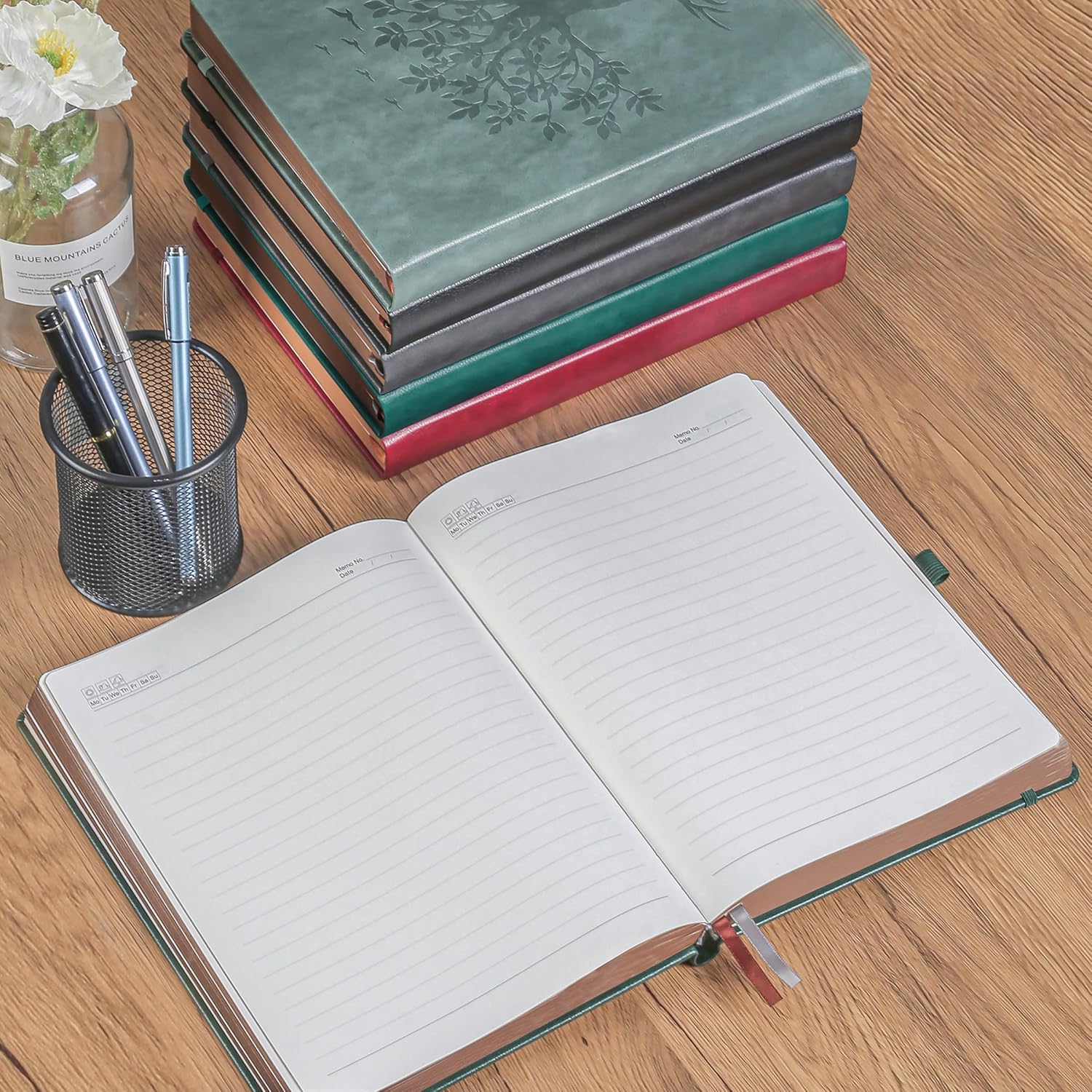 Thumbnail 4 de ZXHQ B5 360-Page Lined Journal Notebook with Pen Set and Pocket (Tree of Life, Dark Green)