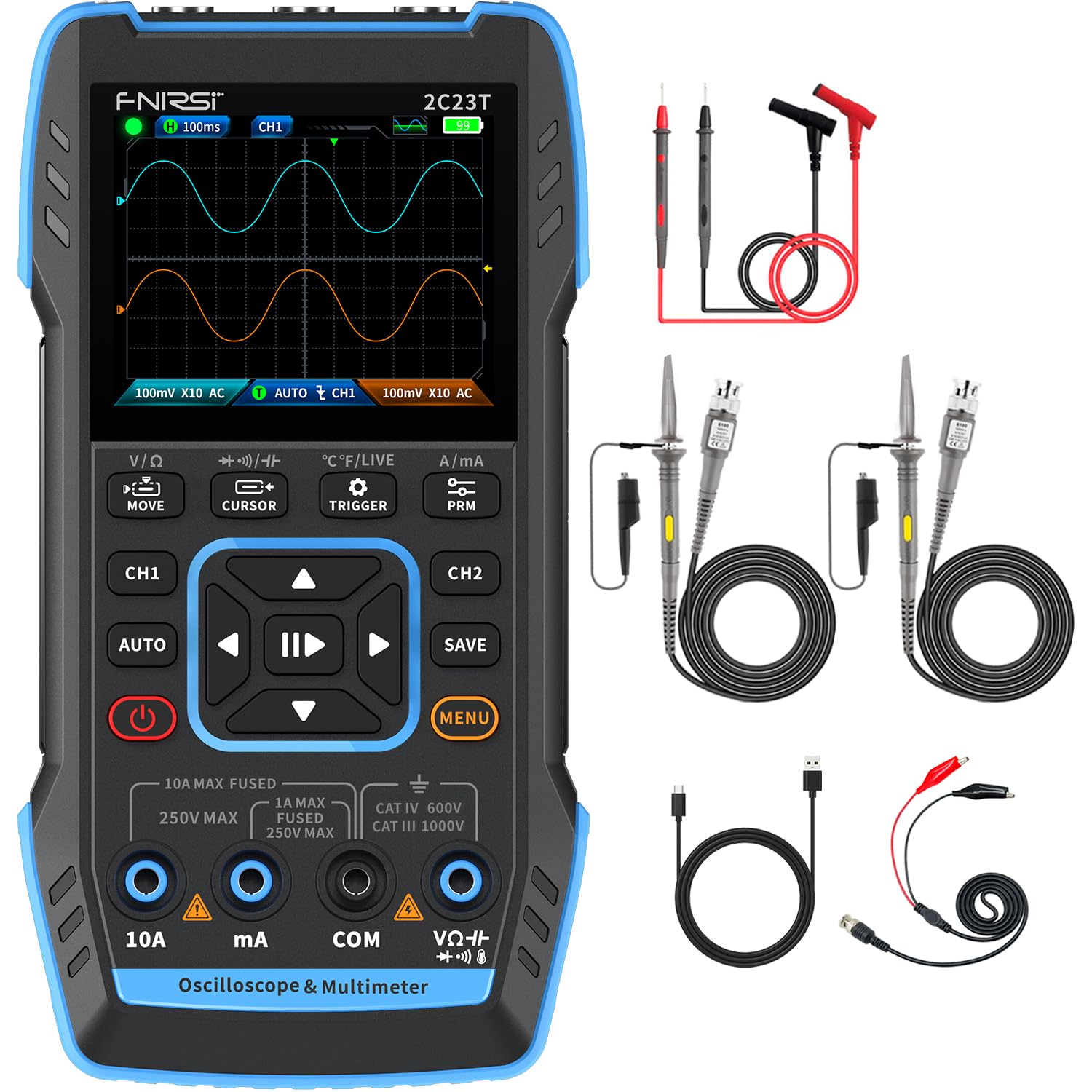 Thumbnail 6 de FNIRSI 2C23T 3-in-1 Handheld Oscilloscope Multimeter with DDS Generator