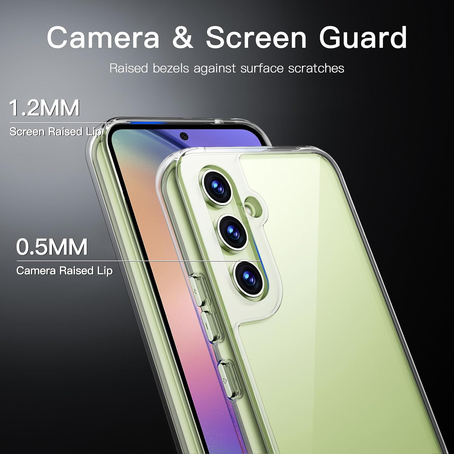 Thumbnail 4 de JETech-hoesje voor Samsung Galaxy A54 5G, transparant met TPU-rand en PC-achterkant