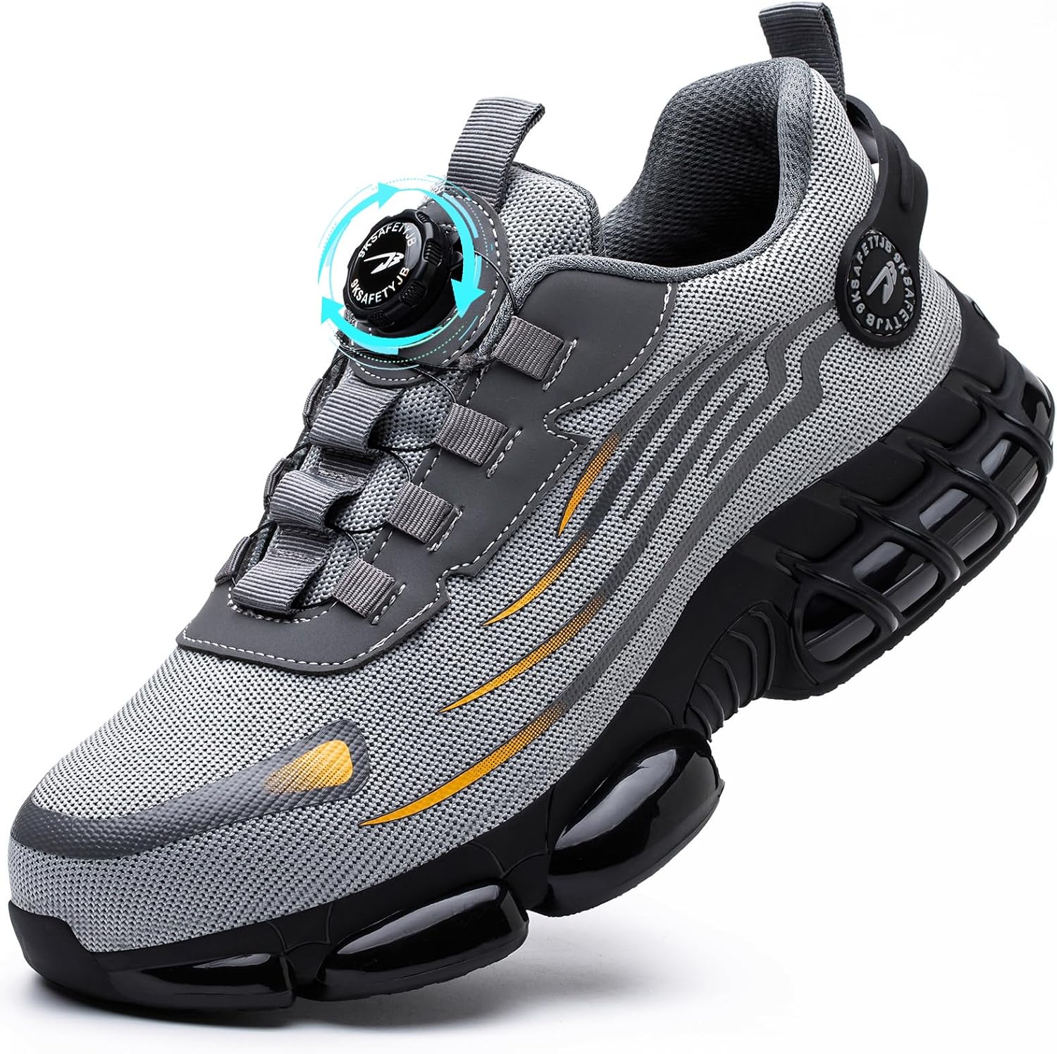 Detalle 2 de GUDECIUS: Zapatillas de Seguridad para Hombre y Mujer con Cordones de Botón, Punta de Acero y Suela Antideslizante