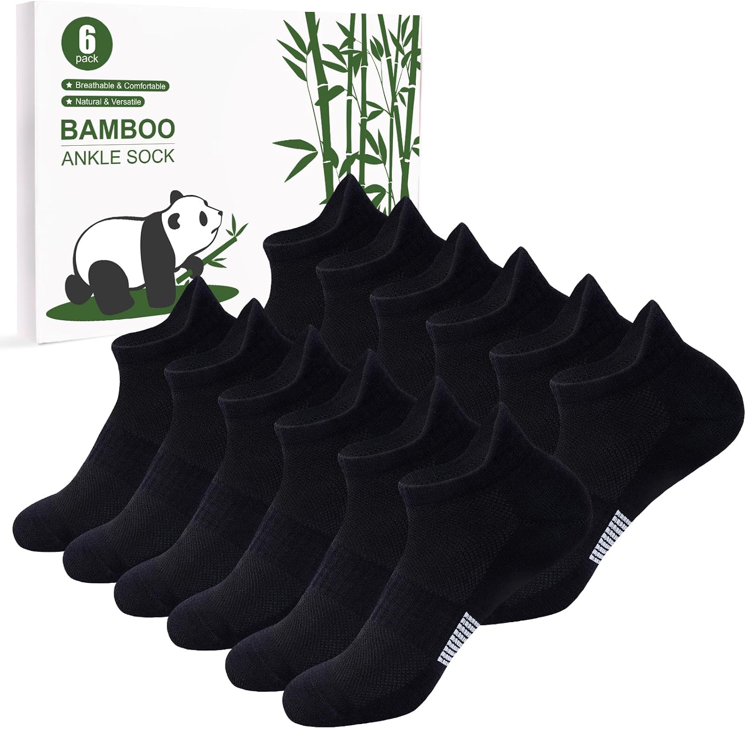 Detalle de inWarm 6 paia di calzini da ginnastica in bambù per donna — traspiranti, confortevoli e confezione regalo ecológica