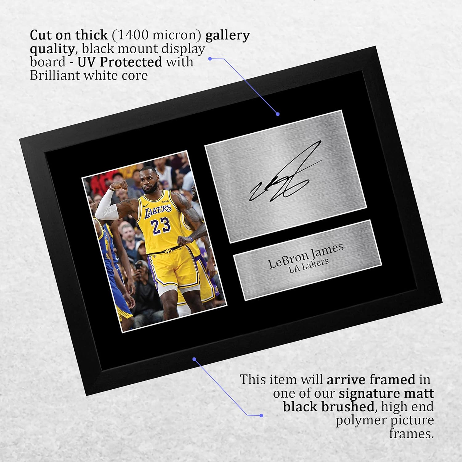 Thumbnail 2 de HWC Trading Lebron James Signed Autograph A4 Framed Print – Lakers Memorabilia Gift