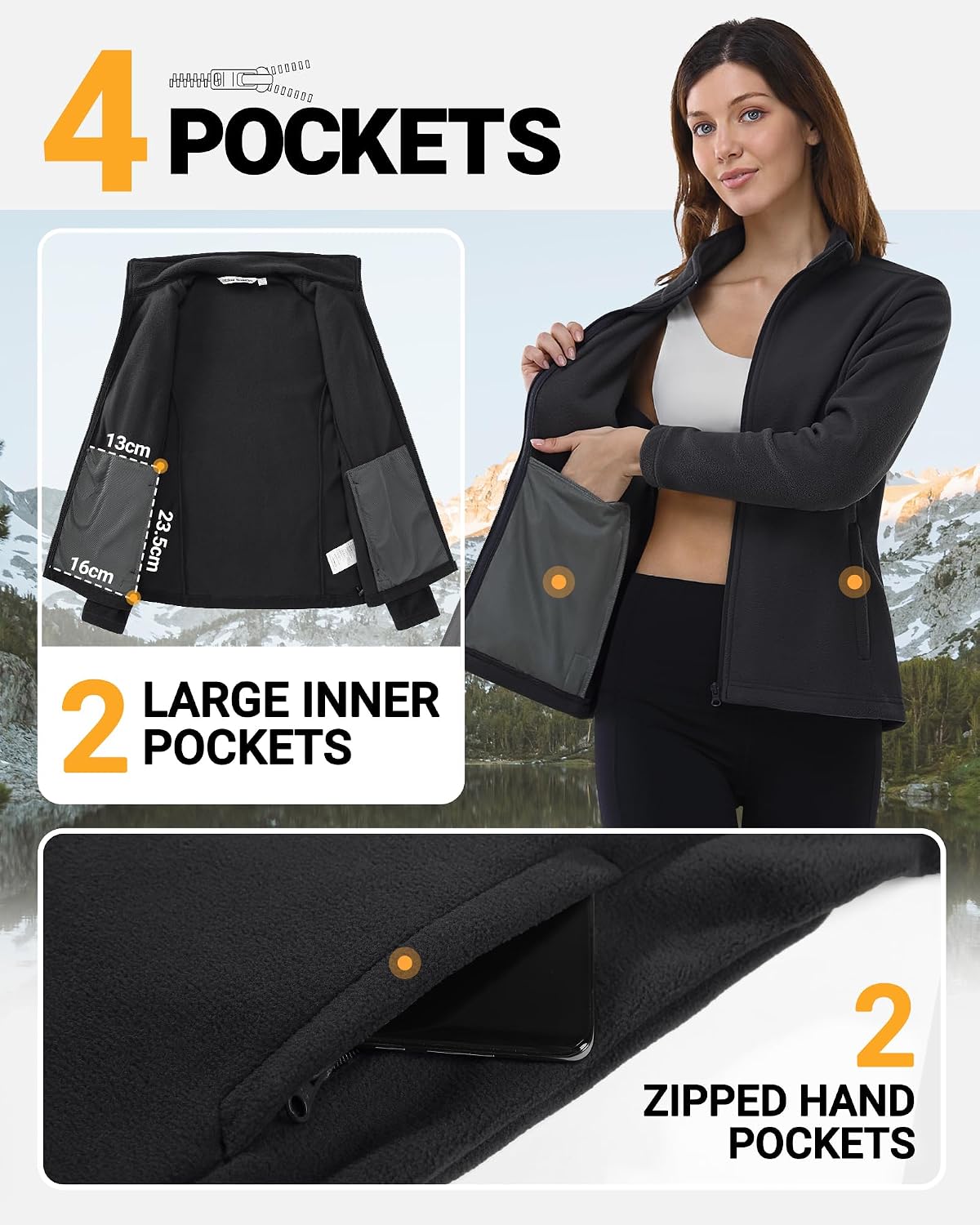 Detalle de Outdoor Ventures fleece jacket with 4 pockets