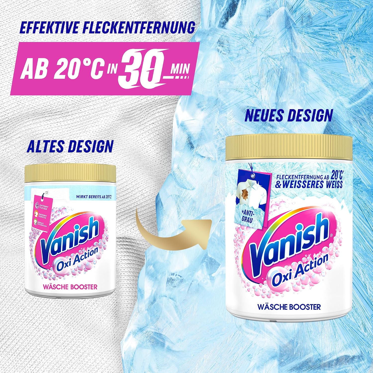 Thumbnail 6 de Vanish Oxi Action Powerweiß Pulver (1 x 1,125 kg) – Fleckenentferner und Wäsche-Booster ohne Chlor für weiße Wäsche
