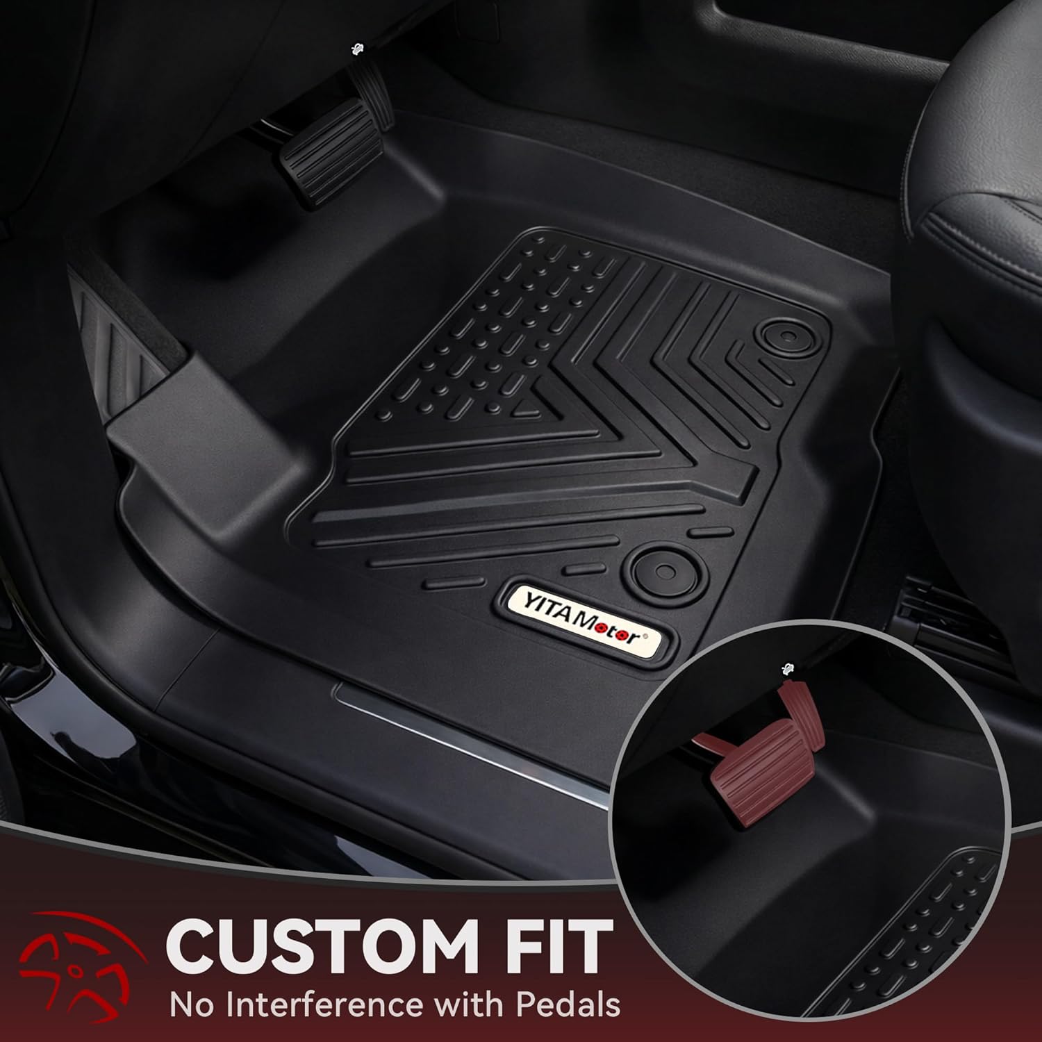 Thumbnail 2 de YITAMOTOR Black Floor Mats for 2019-2026 Chevrolet Silverado/GMC Sierra Crew Cab (Underseat Storage Box)