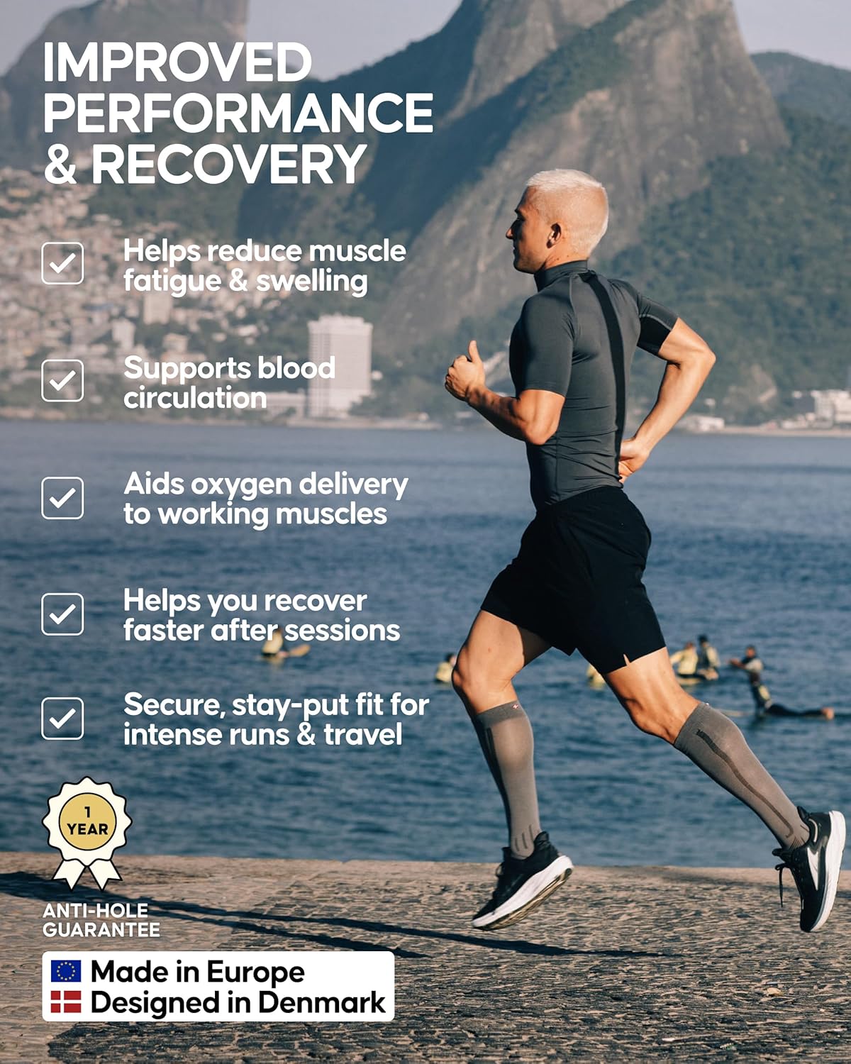 Thumbnail 2 de Danish Endurance 21–26 mmHg Compression Socks (1 or 2 Pairs) for Running & Sport