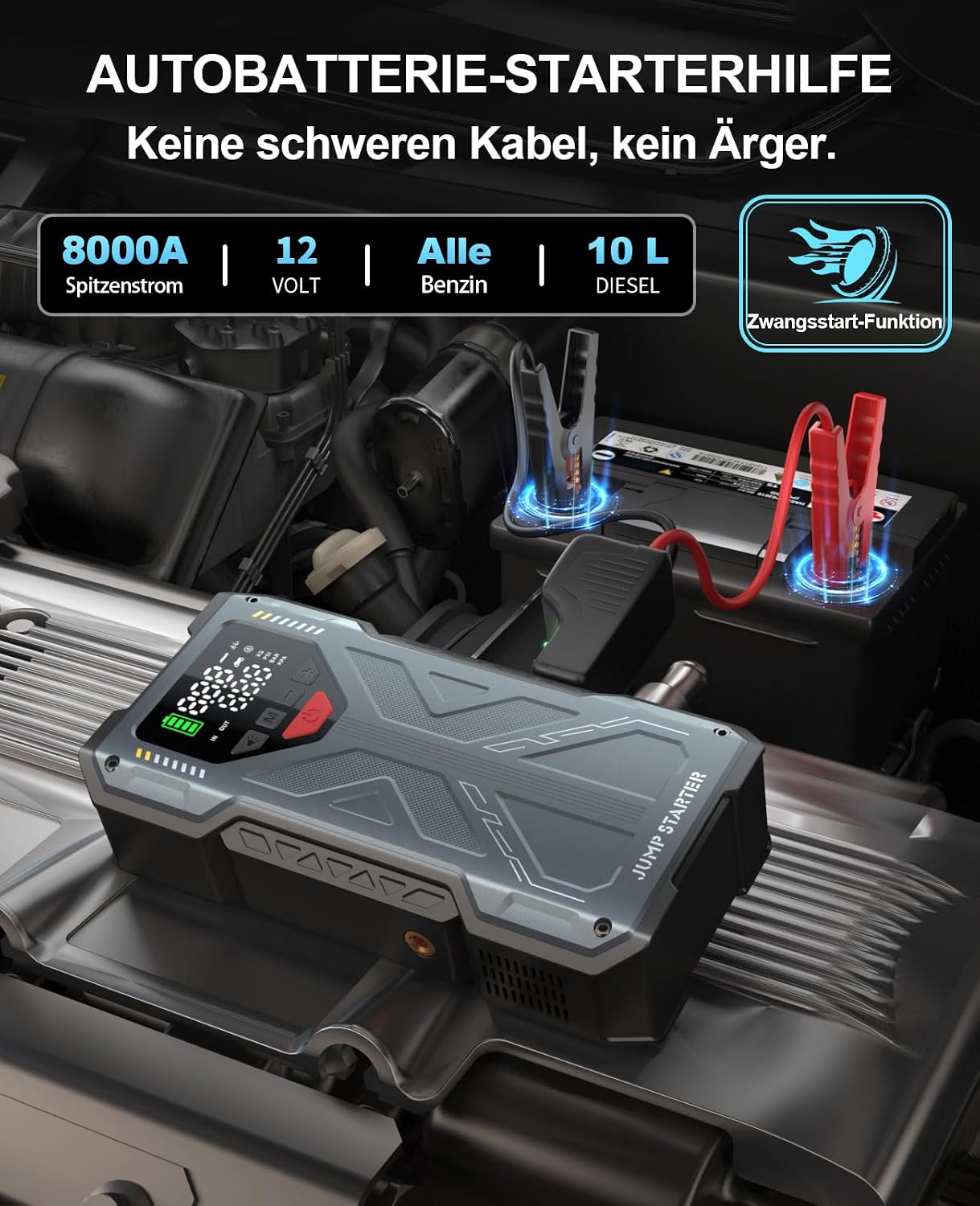 Thumbnail 1 de Upgrade Starthilfe Powerbank für PKW mit Kompressor (150 PSI) und 5000A Jumpstarter – 12V Starterhilfe & Reifenfüller